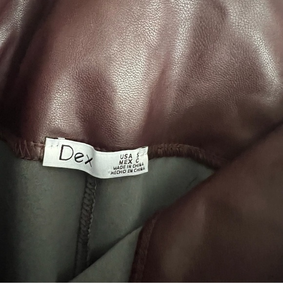 22. DEX High Waisted Faux Leather Legging in Oxblood Brown Womens Size S - Picture 5 of 6